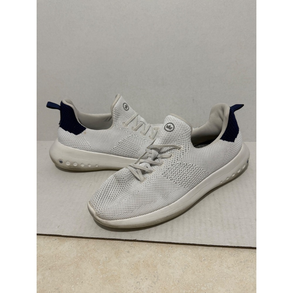 Peter Millar Hyperlight Glide Mens 9 White Navy Knit Sneakers EF09